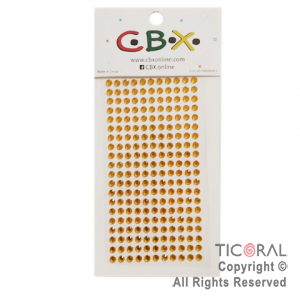 STICKERS STRASS AUTOADHESIVOS DORADO X 30 PLANCHAS
